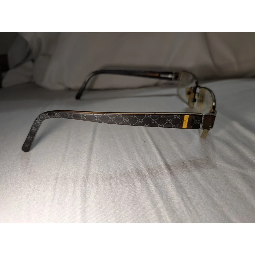 Vintage Gucci GG 1848 Eyeglasses Black Rectangular Frame 135 Made in Japan